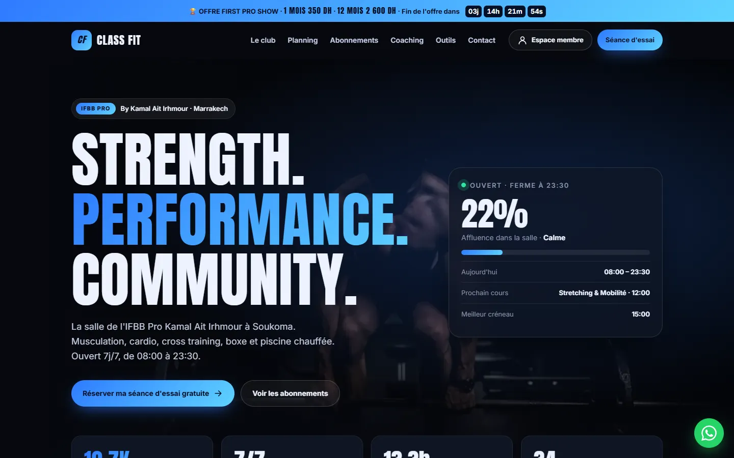 Class Fit Gym — version ordinateur