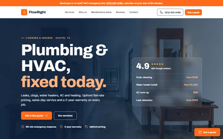 FlowRight Plumbing & HVAC — Plomberie & climatisation