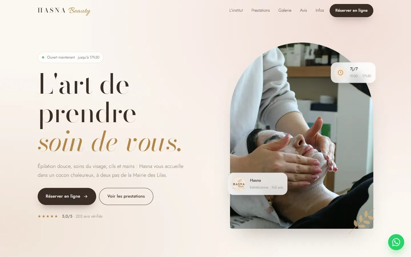 Hasna Beauty — version ordinateur