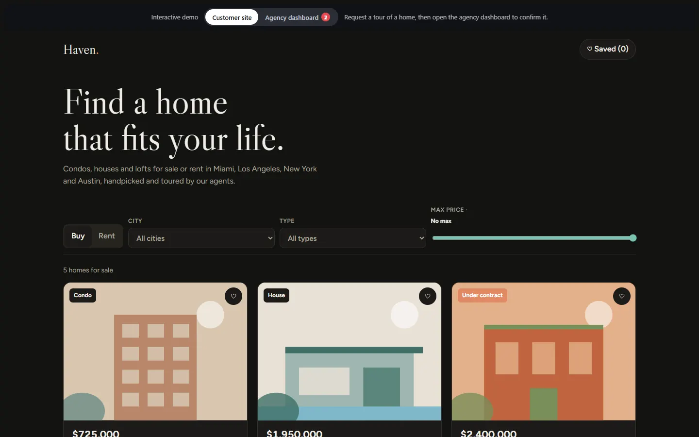 Haven Realty — version ordinateur