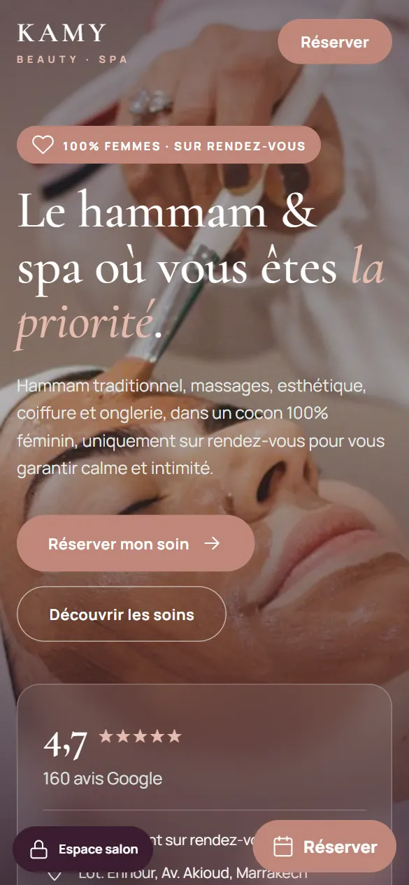 Kamy Beauty — version mobile