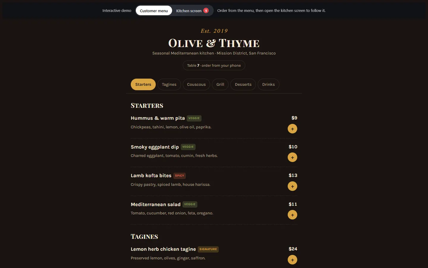 Olive & Thyme — version ordinateur