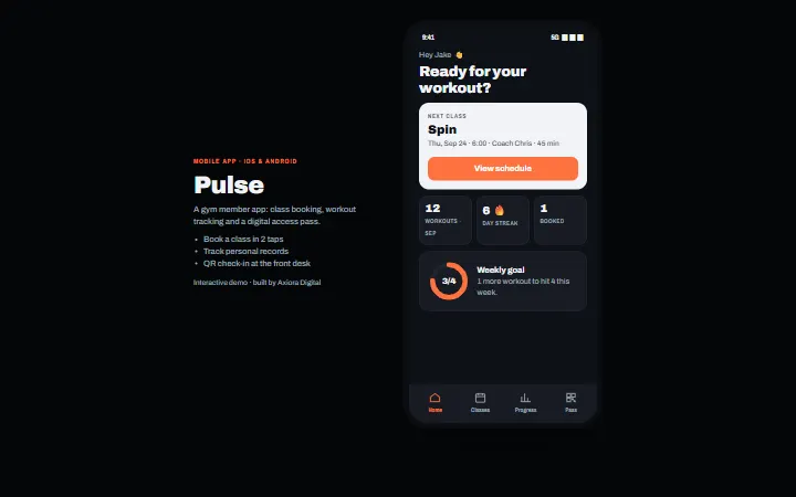 Pulse Fitness App — Application mobile fitness