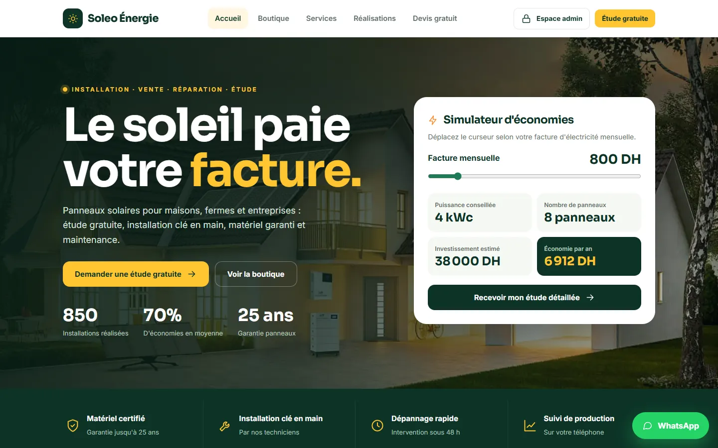 Soleo Énergie — version ordinateur