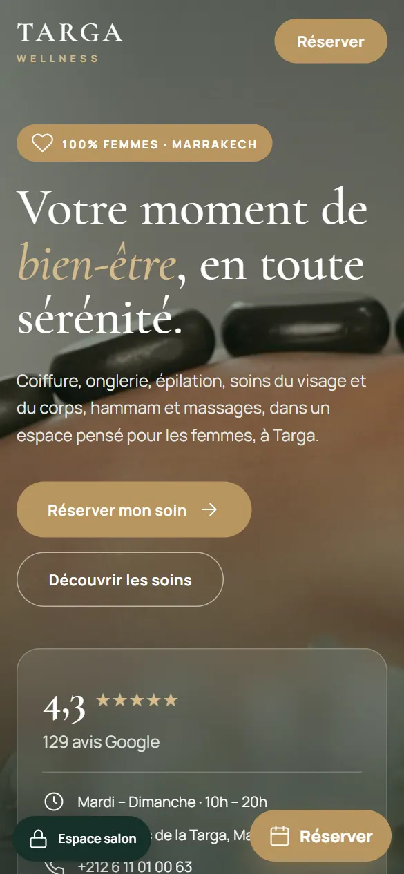 Targa Wellness — version mobile